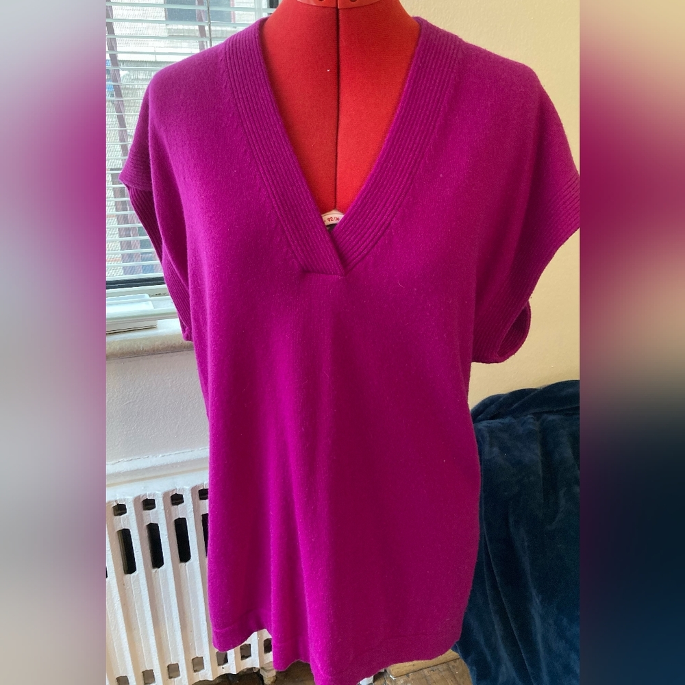 Barneys New York Cashmere Sweater w/ Capped Sleeves
